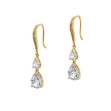 Detroit crystal double drop earrings (gold) - Liberty in Love