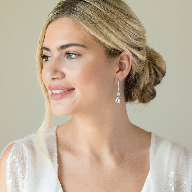Detroit crystal double drop earrings - Liberty in Love