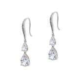 Detroit crystal double drop earrings (silver) - Liberty in Love