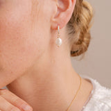 Diamante hoop with drop pearl earrings - Liberty in Love