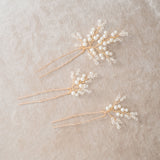Ebba crystal and pearl sprig hair pins - Liberty in Love