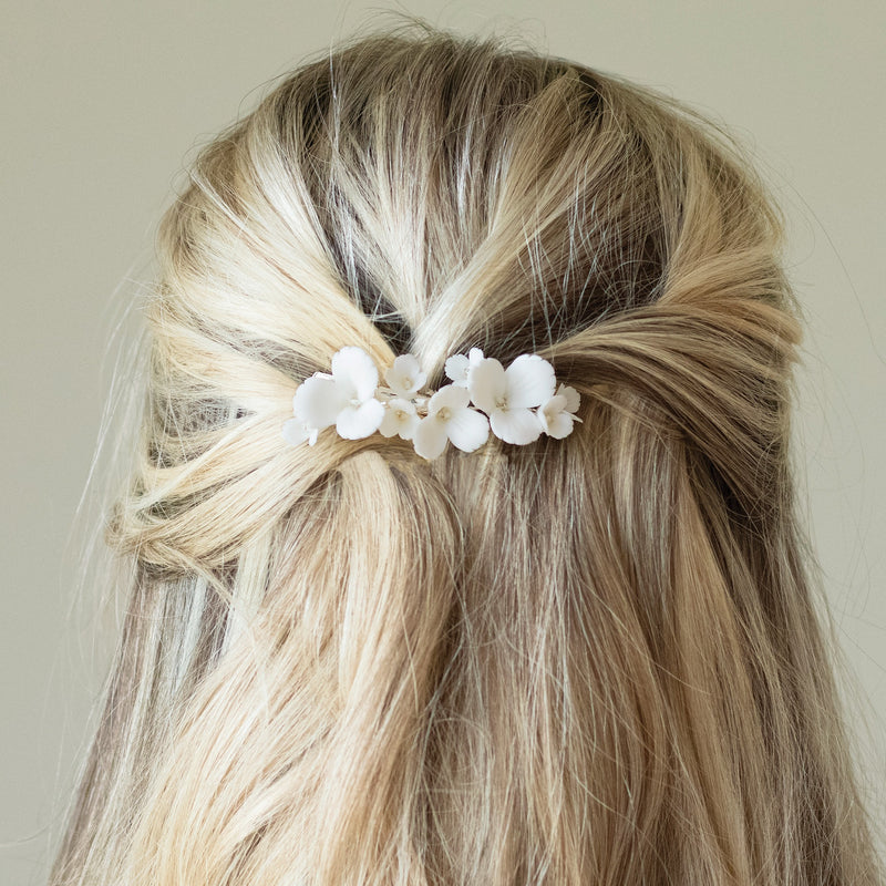 Elderflower ceramic floral sprig clip - Liberty in Love
