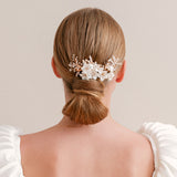 Elisabetta II ivory clay floral gold hair comb - Liberty in Love