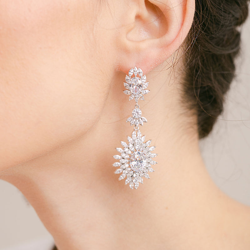 Eliza crystal bridal statement earrings - Liberty in Love