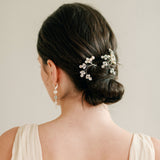 Faith pear crystal and freshwater pearl hair pins - Liberty in Love