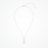 Fleurette navette teardrop pearl necklace (silver) - Liberty in Love