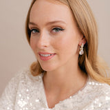 Flora crystal teardrop earrings (gold) - Liberty in Love