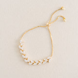 Glastonbury crystal leafy toggle bracelet (gold) - Liberty in Love