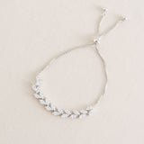 Glastonbury crystal leaves toggle bracelet (silver) - Liberty in Love