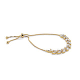 Glastonbury crystal leafy toggle bracelet (gold) - Liberty in Love