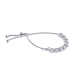 Glastonbury crystal leaves toggle bracelet (silver) - Liberty in Love