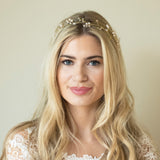 Aurora crystal and pearl hair vine (gold) - Liberty in Love