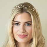 Aurora crystal and pearl hair vine (gold) - Liberty in Love