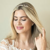 Bohemia crystal and pearl hair vine (gold) - Liberty in Love