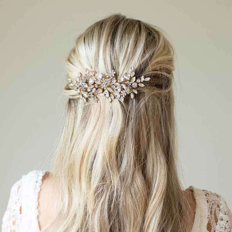 Crystal encrusted sparkling comb (gold) - Liberty in Love