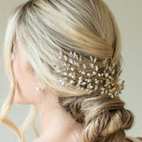 Pearl serenade crystal spray clip (gold) - Liberty in Love
