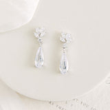 Harrogate crystal teardrop earrings (silver) - Liberty in Love