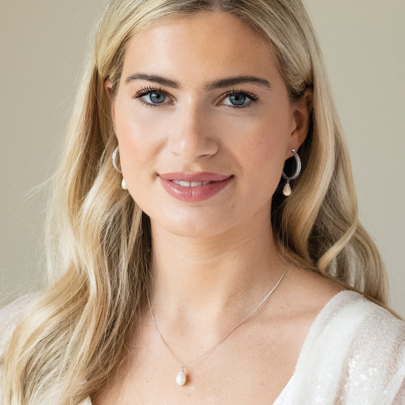 Helsinki crystal statement hoop pearl drop earrings - Liberty in Love