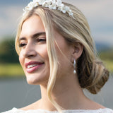 Helsinki crystal statement hoop pearl drop earrings - Liberty in Love