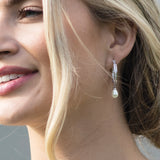 Helsinki crystal statement hoop pearl drop earrings - Liberty in Love
