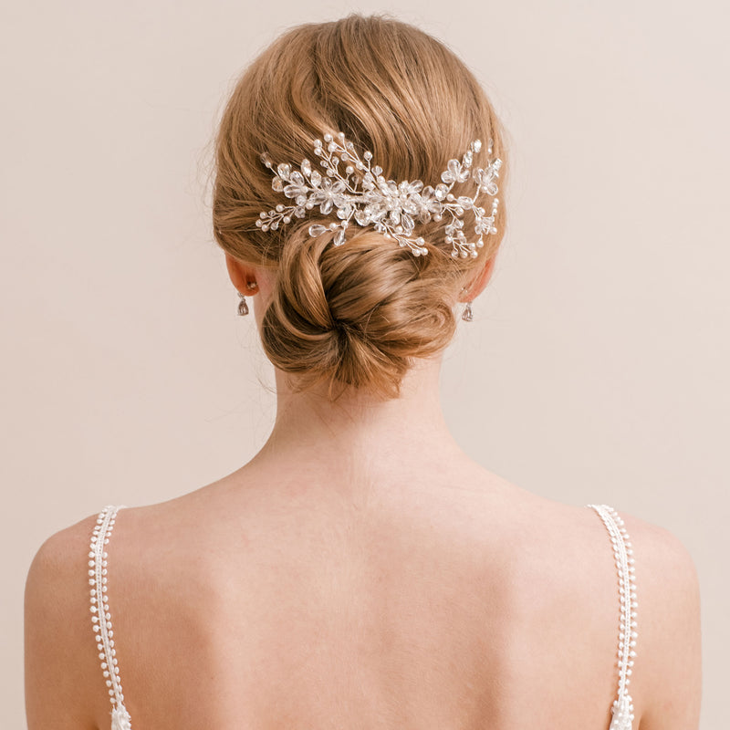 Honeysuckle crystal and pearl hair comb - Liberty in Love