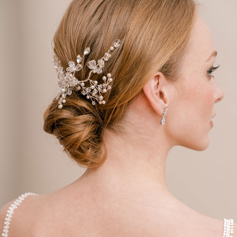 Honeysuckle crystal and pearl hair comb - Liberty in Love