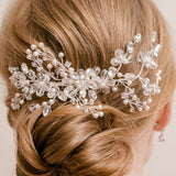 Honeysuckle crystal and pearl hair comb - Liberty in Love