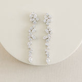 Islington crystal cluster drop earrings (silver) - Liberty in Love