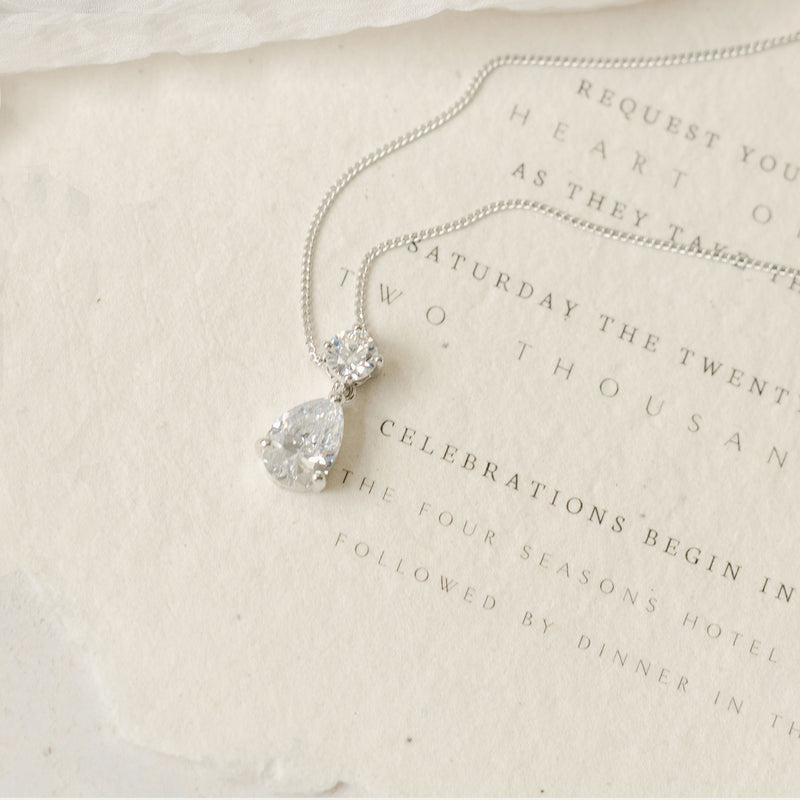 Imperial cubic zirconia pendant necklace - Liberty in Love