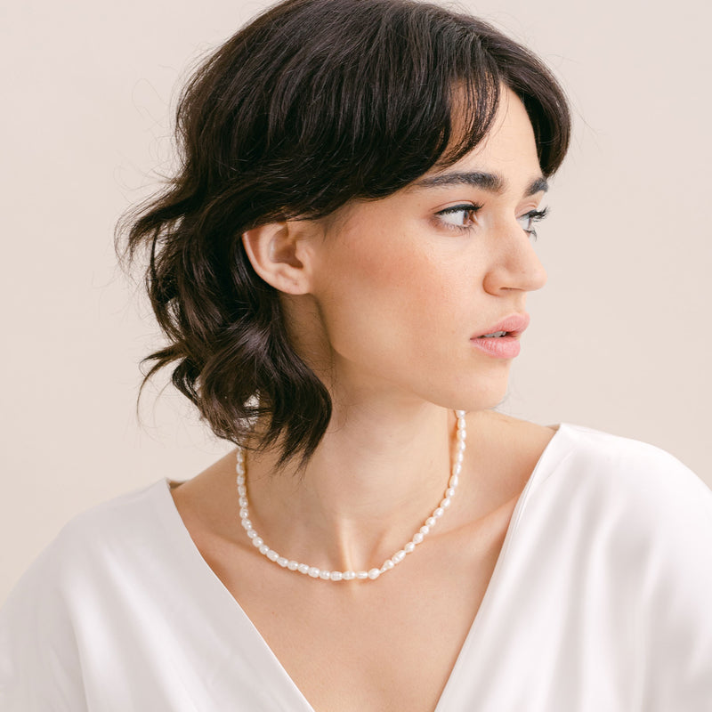 Irregular baroque freshwater pearl pendant necklace (silver) - Liberty in Love