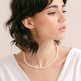 Irregular baroque freshwater pearl pendant necklace (silver) - Liberty in Love