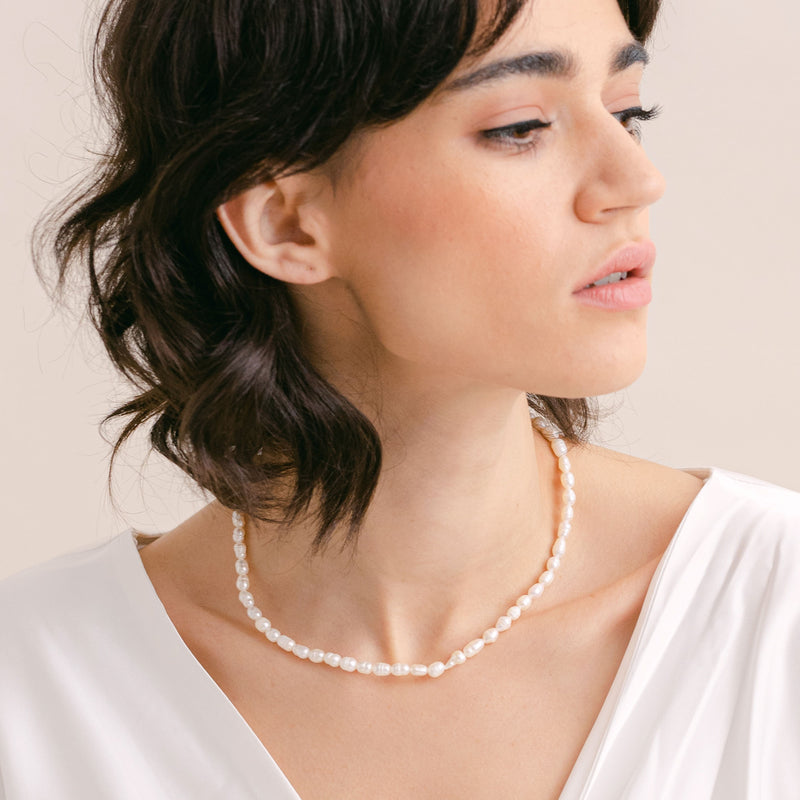 Irregular baroque freshwater pearl pendant necklace (silver) - Liberty in Love
