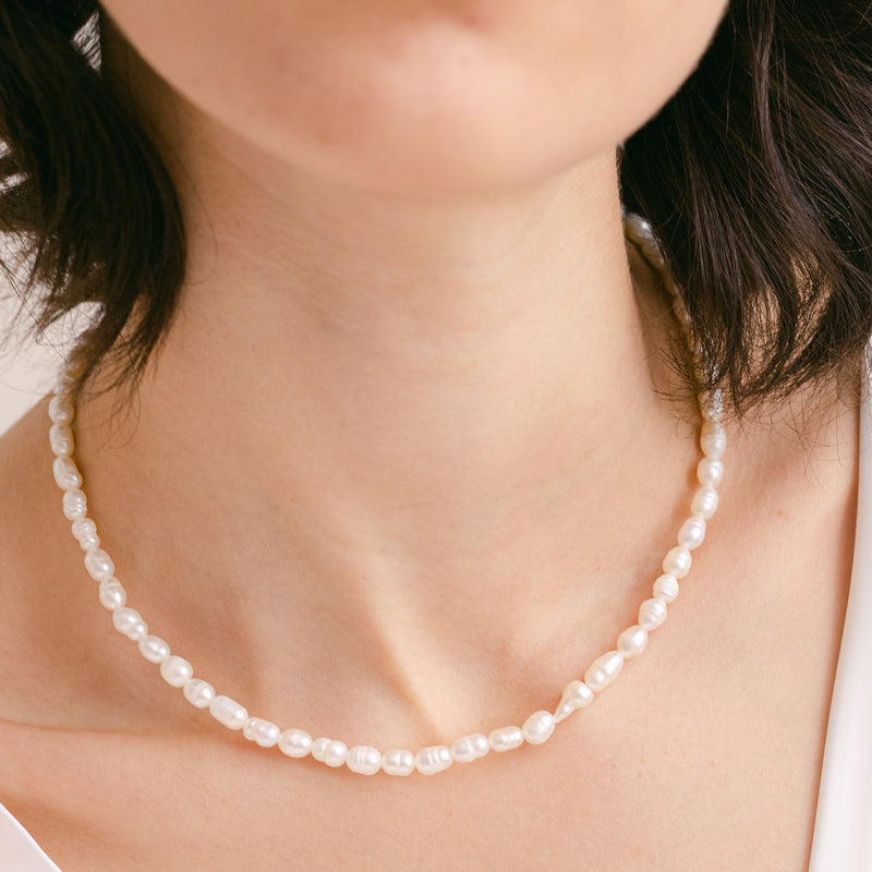Irregular baroque freshwater pearl pendant necklace (silver) - Liberty in Love