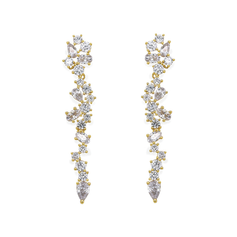 Islington crystal cluster drop earrings (gold) - Liberty in Love