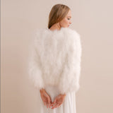 Ivory feather bridal jacket - Liberty in Love