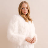 Ivory feather bridal jacket - Liberty in Love
