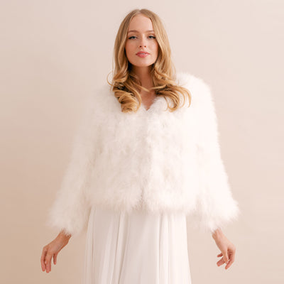 Ivory feather bridal jacket - Liberty in Love