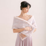 Ivory rose faux fur short bridal wrap - Liberty in Love