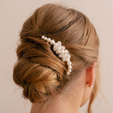 Juliette pearl floral hair comb (silver) - Liberty in Love