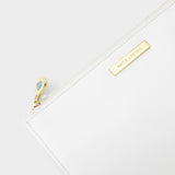 Katie Loxton semi-precious stone pouch 'Something blue for when you say I do' aqua in white - Liberty in Love