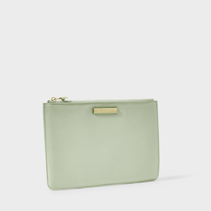 Katie Loxton semi-precious stone pouch 'Thank you for helping me tie the knot' amazonite in sage green - Liberty in Love