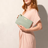 Katie Loxton semi-precious stone pouch 'Thank you for helping me tie the knot' amazonite in sage green - Liberty in Love