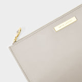 Katie Loxton semi-precious stone pouch 'Thank you for helping me tie the knot' rock crystal in grey - Liberty in Love