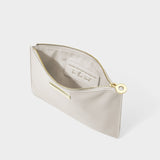 Katie Loxton semi-precious stone pouch 'Thank you for helping me tie the knot' rock crystal in grey - Liberty in Love