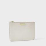 Katie Loxton semi-precious stone pouch 'Thank you for helping me tie the knot' rock crystal in grey - Liberty in Love