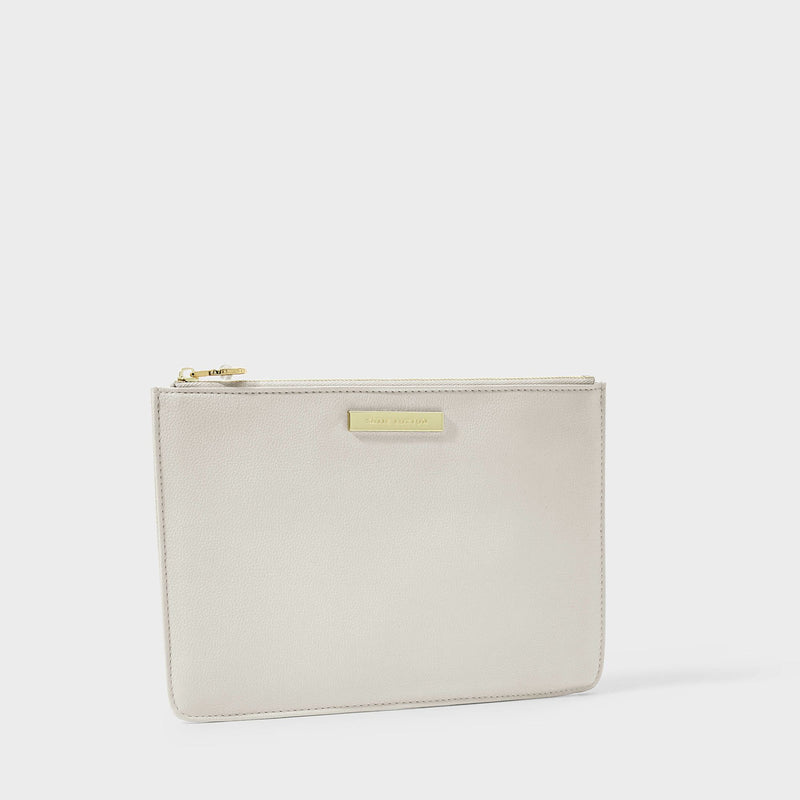 Katie Loxton semi-precious stone pouch 'Thank you for helping me tie the knot' rock crystal in grey - Liberty in Love