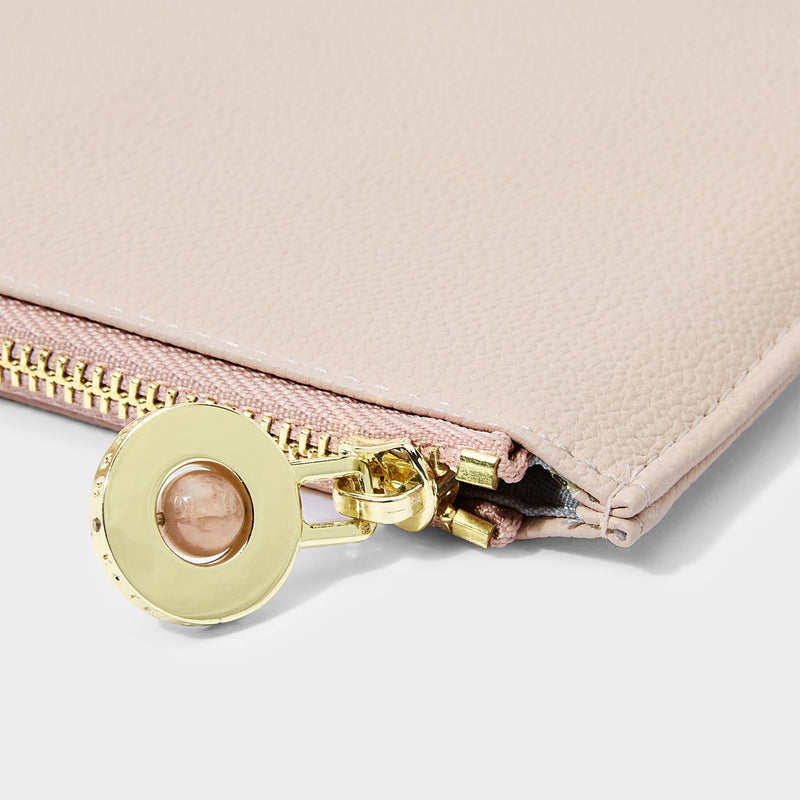 Katie Loxton semi-precious stone pouch 'Thank you for helping me tie the knot' rose quartz in pink - Liberty in Love