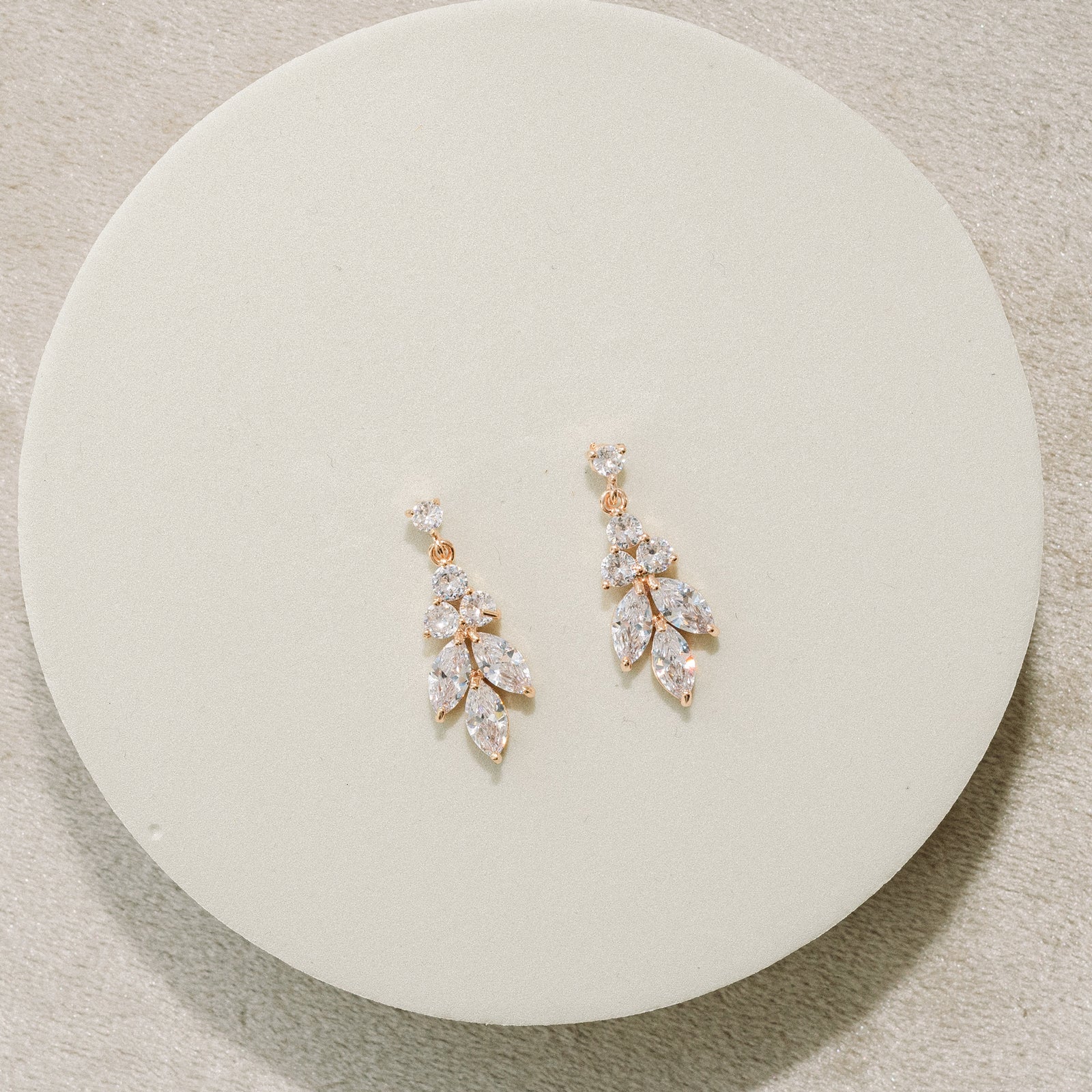 Small crystal drop earrings Rose gold Kit – Liberty in Love