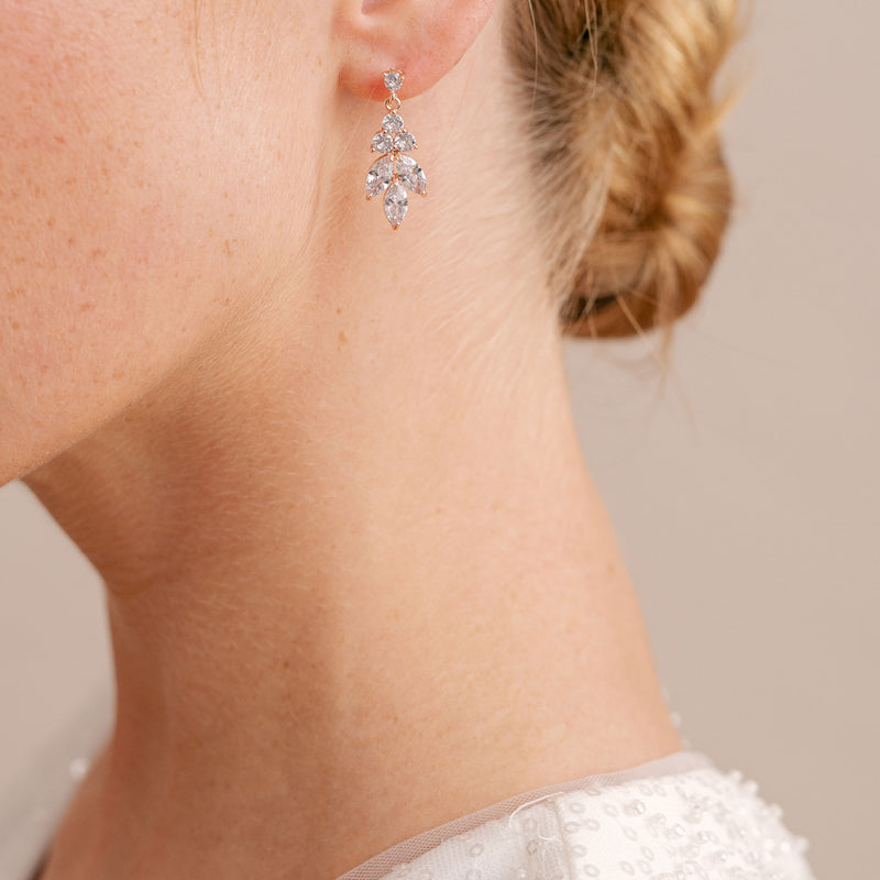 Kit crystal drop earrings (rose gold) - Liberty in Love