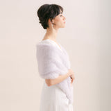 Lavender faux fur short bridal wrap - Liberty in Love